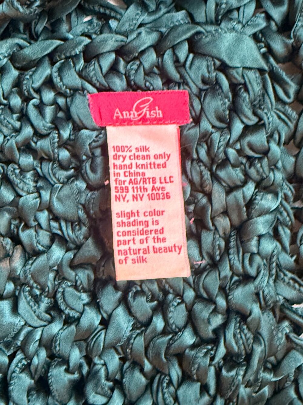 Ann Gish 100% Charmeuse SILK Ribbon Blanket Azure 10 Lbs